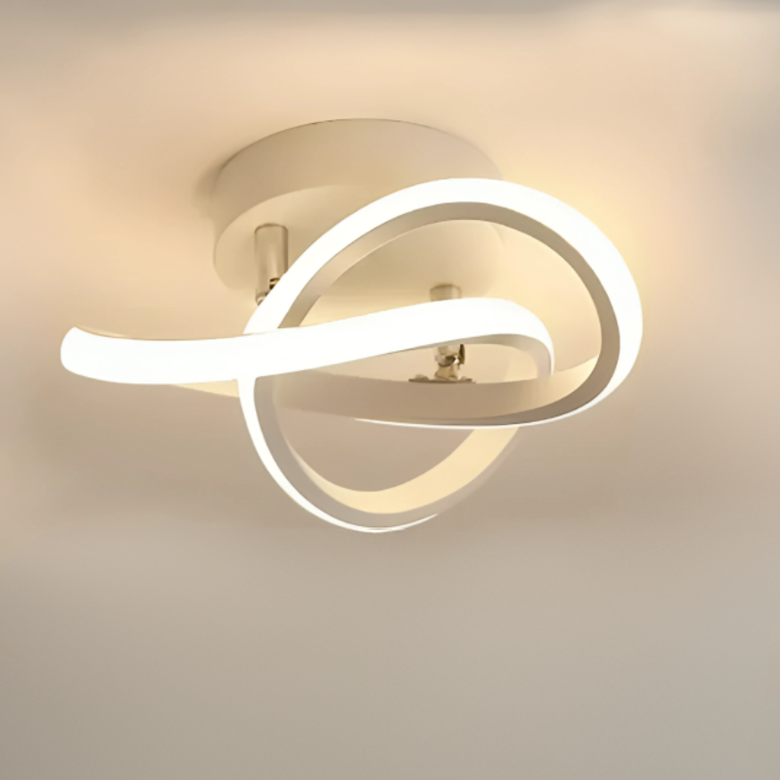 Modern LED ceiling light with a creative double-ring design