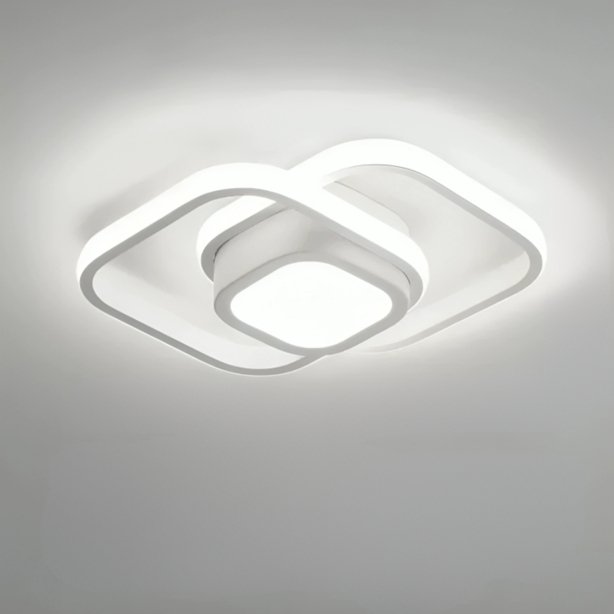 Modern LED ceiling light with a creative double-ring design