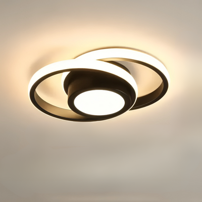 Modern LED ceiling light with a creative double-ring design