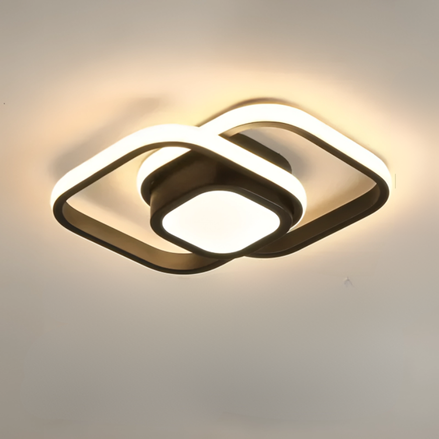 Modern LED ceiling light with a creative double-ring design
