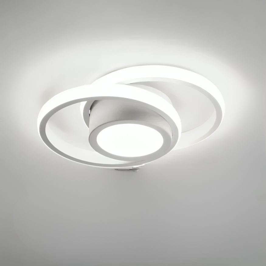 Modern LED ceiling light with a creative double-ring design