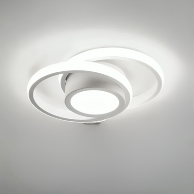 Modern LED ceiling light with a creative double-ring design