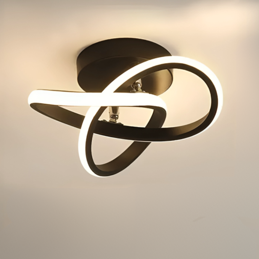 Modern LED ceiling light with a creative double-ring design