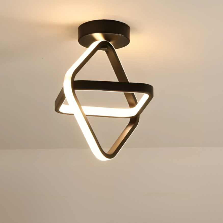 Modern LED ceiling light with a creative double-ring design