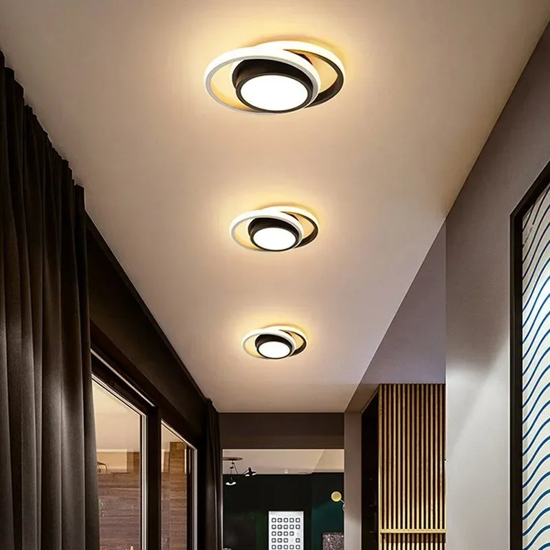 Modern LED ceiling light with a creative double-ring design
