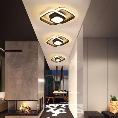 Modern LED ceiling light with a creative double-ring design