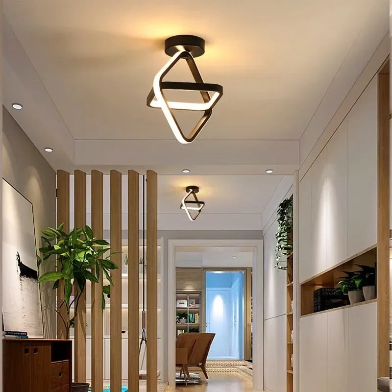 Modern LED ceiling light with a creative double-ring design