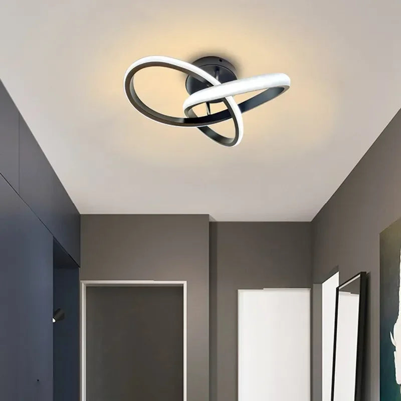 Modern LED ceiling light with a creative double-ring design